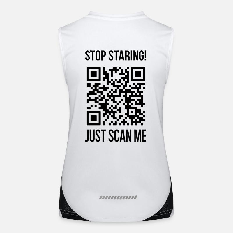 Scan Me QR Code for a Motivational Boost Women's Functional Contrast Tank Top