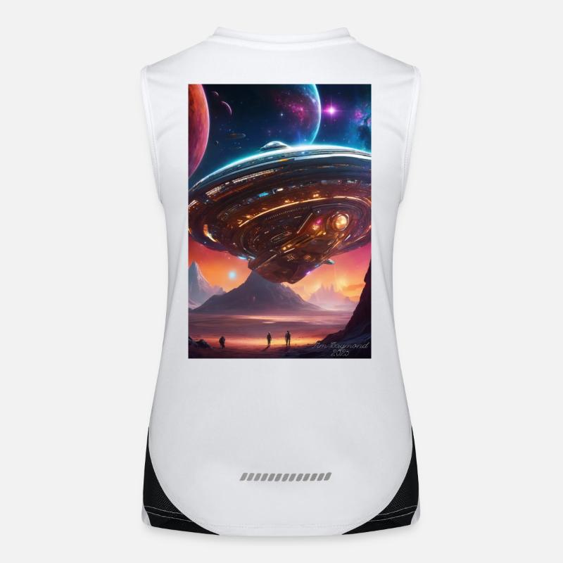 Nebula Liner Over Crimson Valleys Women's Functional Contrast Tank Top