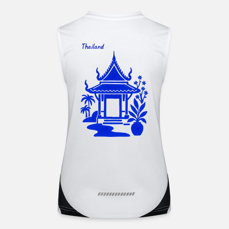 Blue Thai Pavilion Women's Functional Contrast Tank Top