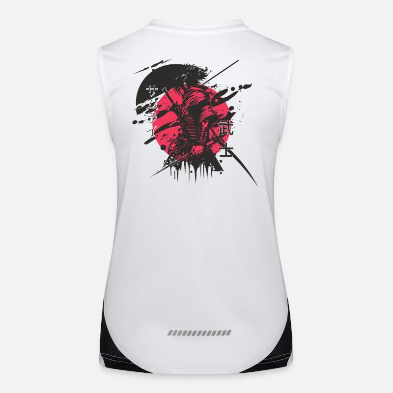 Elephant Samurai Neon Print Women's Functional Contrast Tank Top