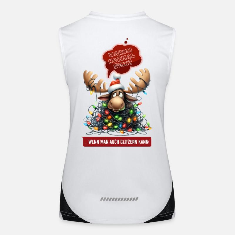 LUSTIGER ELCH | Weihnachtspulli | ugly sweater Funktionelles Kontrast-Tank Top für Frauen