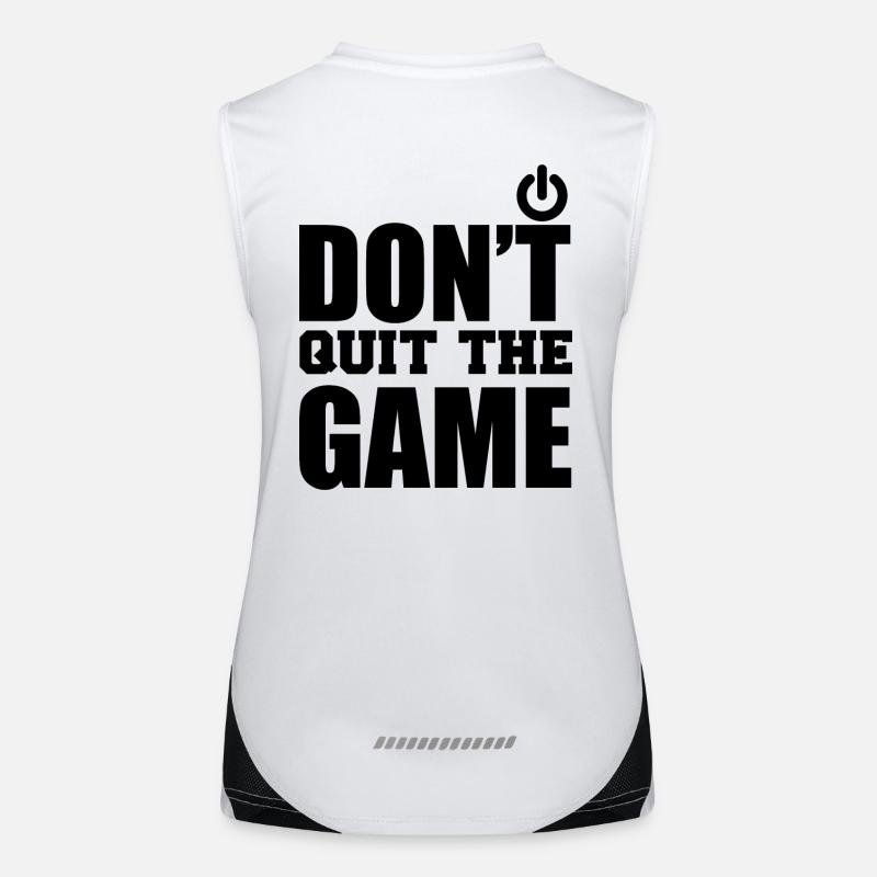 Dont quit the game black Funktionelles Kontrast-Tank Top für Frauen