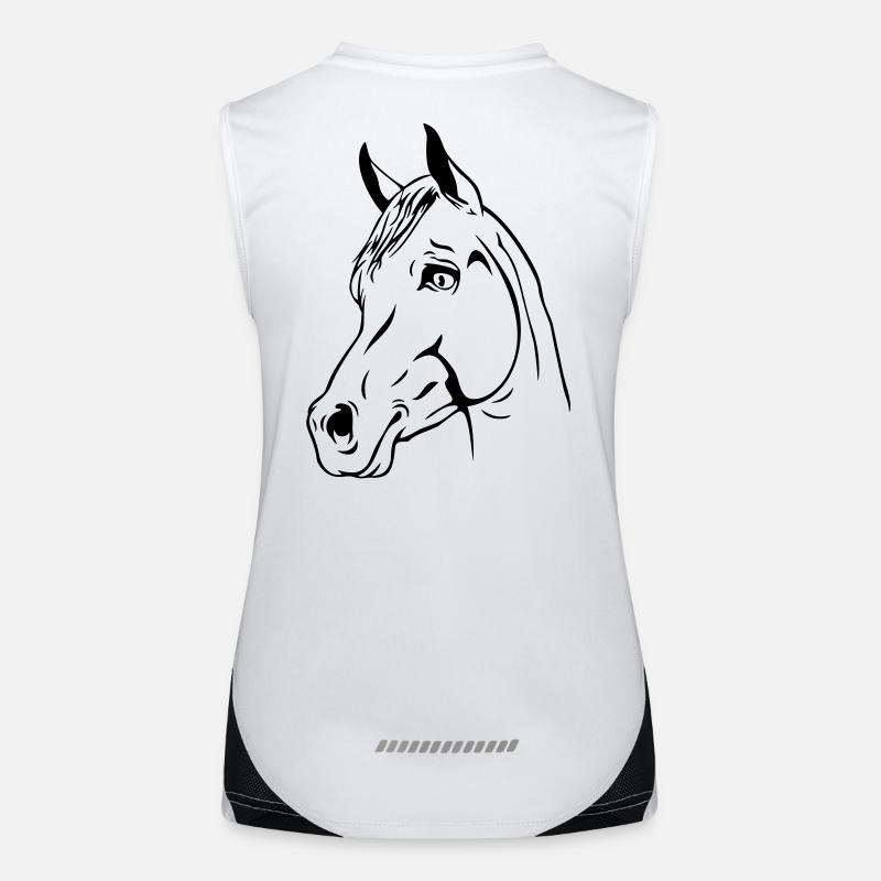 ein Pferdekopf Funktionelles Kontrast-Tank Top für Frauen