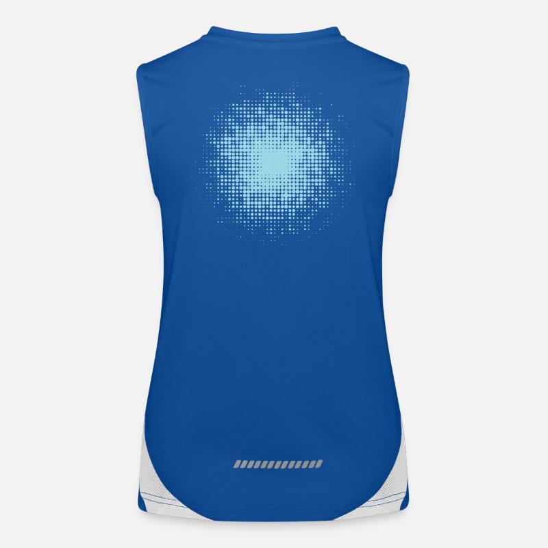dotted round background light blue Women's Functional Contrast Tank Top