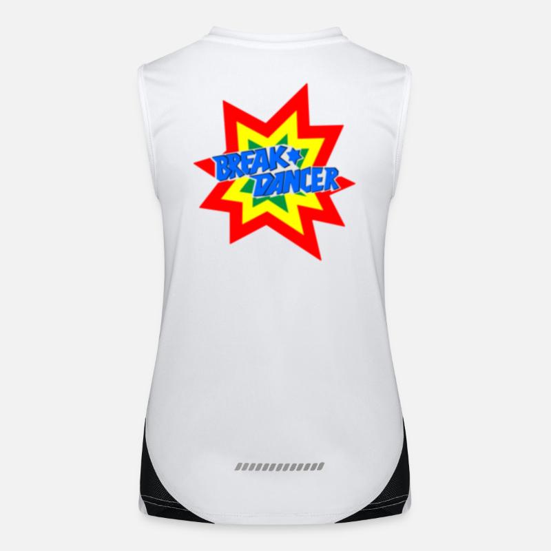 Design de motif breakdancer vivant Débardeur respirant contrasté Femme