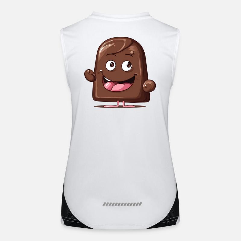 chocolat, j'aime le chocolat, j'adore le chocolat Débardeur respirant contrasté Femme