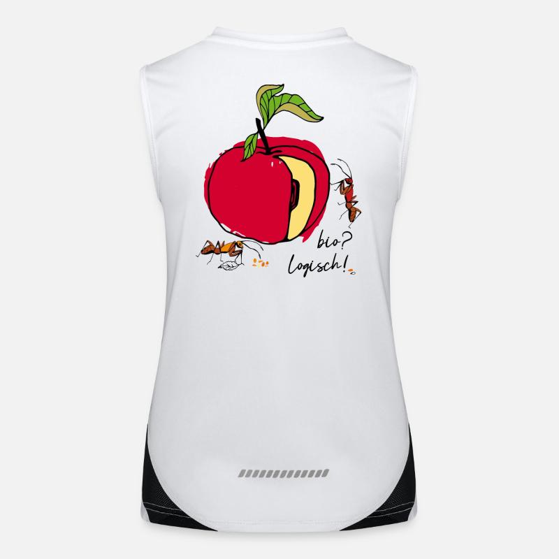 Organic, apple with ants Women's Functional Contrast Tank Top