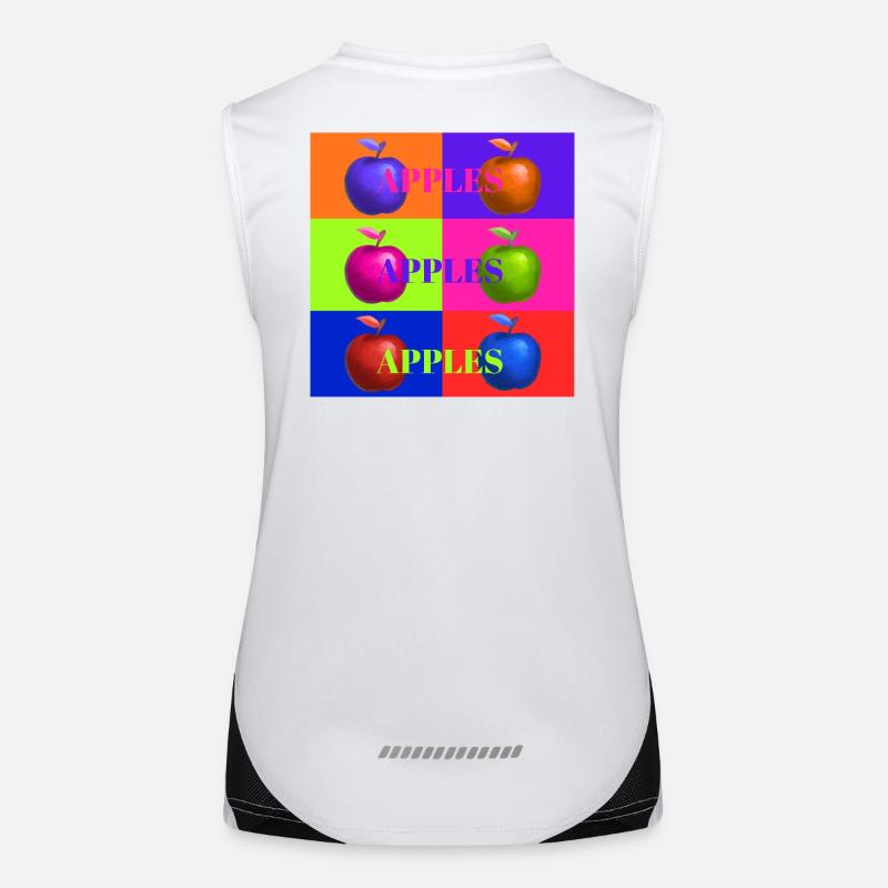 Pop Art Apfel Collage Design Funktionelles Kontrast-Tank Top für Frauen
