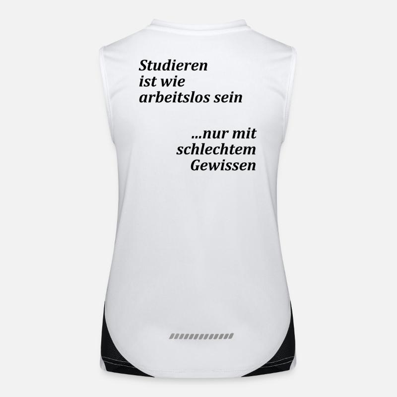 Unispruch "Studieren = arbeitslos" Studenten Funktionelles Kontrast-Tank Top für Frauen