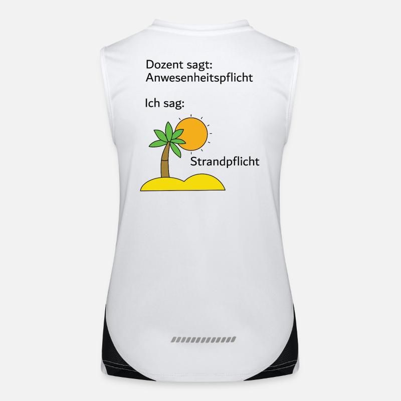 Unispruch "Strandpflicht" Geschenk, Studenten Funktionelles Kontrast-Tank Top für Frauen