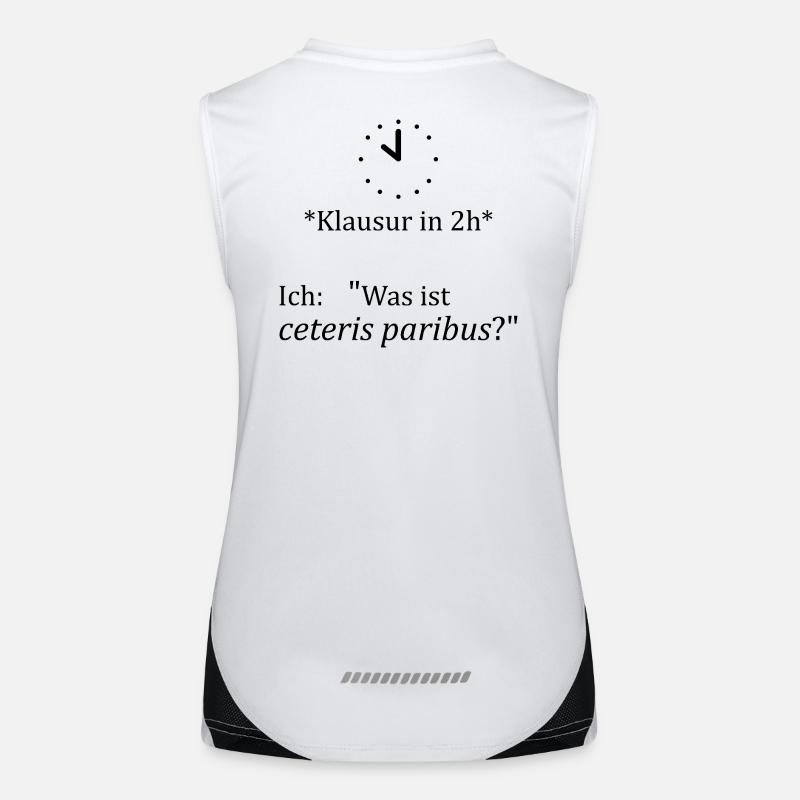 Unispruch "ceteris paribus" Geschenk, Studenten Funktionelles Kontrast-Tank Top für Frauen