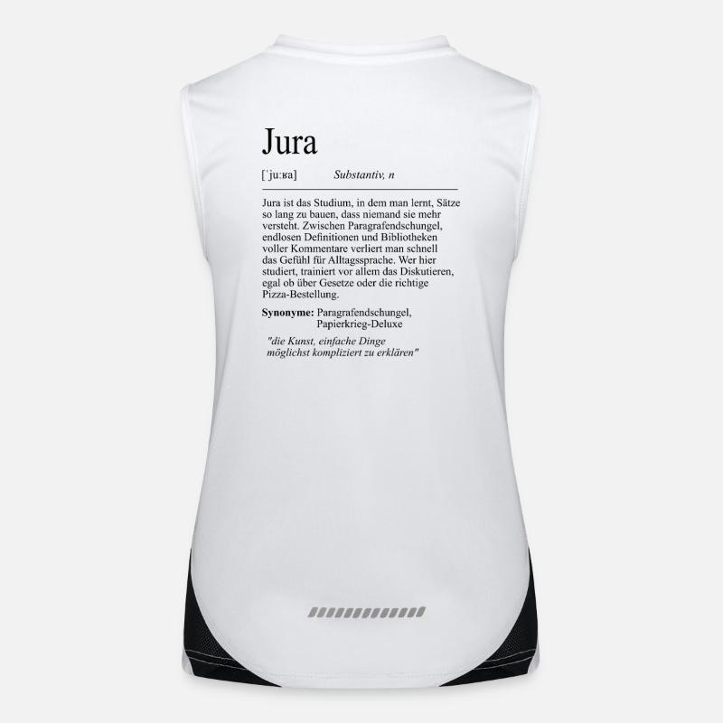Unispruch "Jura" Student Geschenk, Studenten Funktionelles Kontrast-Tank Top für Frauen