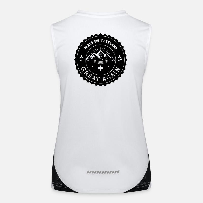 MAKE SWITZERLAND GREAT AGAIN Emblem Funktionelles Kontrast-Tank Top für Frauen