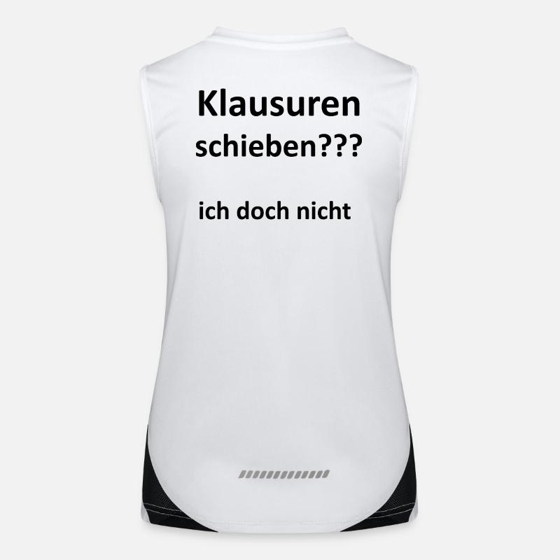 Unispruch "Klausuren schieben" Geschenk, Studenten Funktionelles Kontrast-Tank Top für Frauen