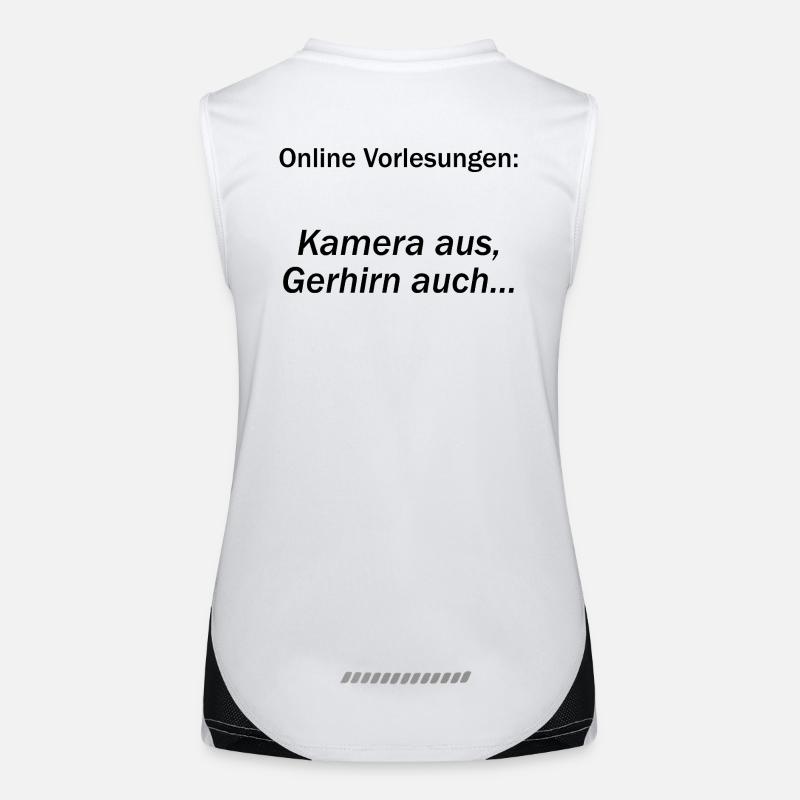 Unispruch "Online Vorlesungen" Geschenk, Studenten Funktionelles Kontrast-Tank Top für Frauen