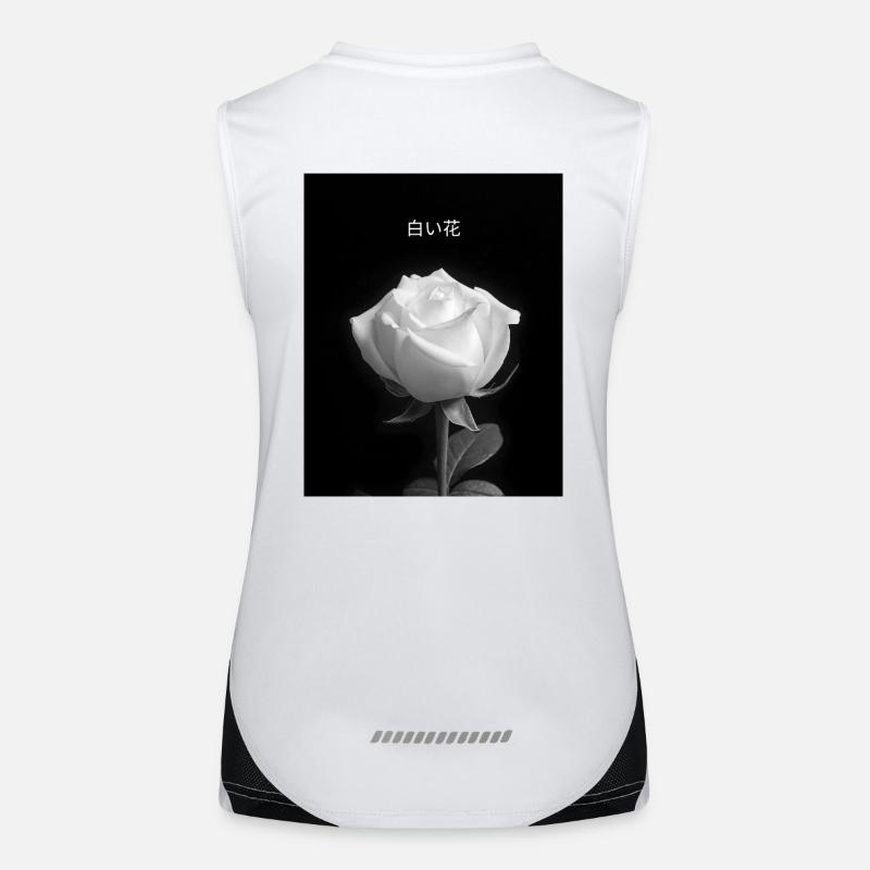 Shiroi hana - Conception de fleurs blanches Débardeur respirant contrasté Femme