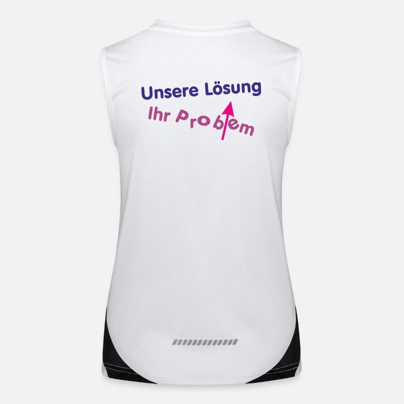 Unsere Lösung (wird) Ihr Problem ... Funktionelles Kontrast-Tank Top für Frauen
