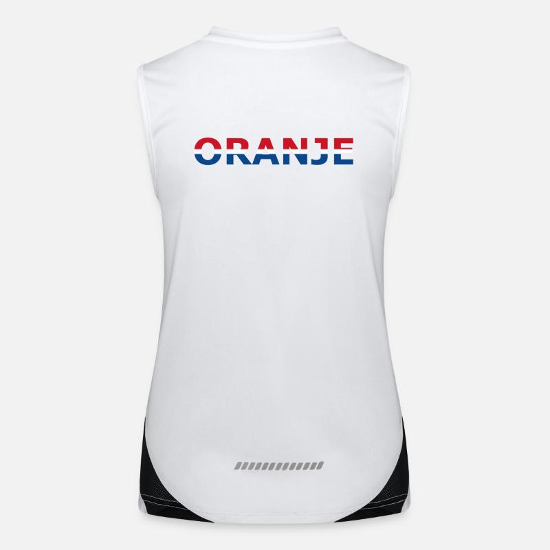 Orange in red, white, blue Women's Functional Contrast Tank Top