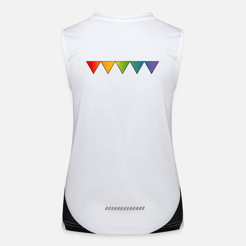 Regenbogen queer triangles Funktionelles Kontrast-Tank Top für Frauen
