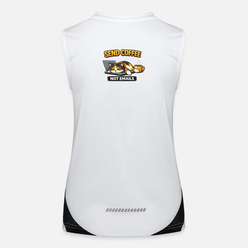 Schreib Kaffee nicht per E-Mail Katze – lustiges Arbeitsshirt Funktionelles Kontrast-Tank Top für Frauen
