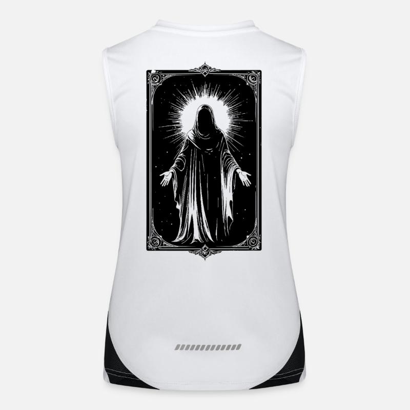 Heilige Figur in Silhouette Funktionelles Kontrast-Tank Top für Frauen