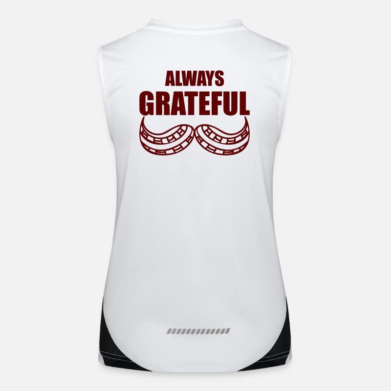 always grateful - Women's Functional Contrast Tank Top - white/black
