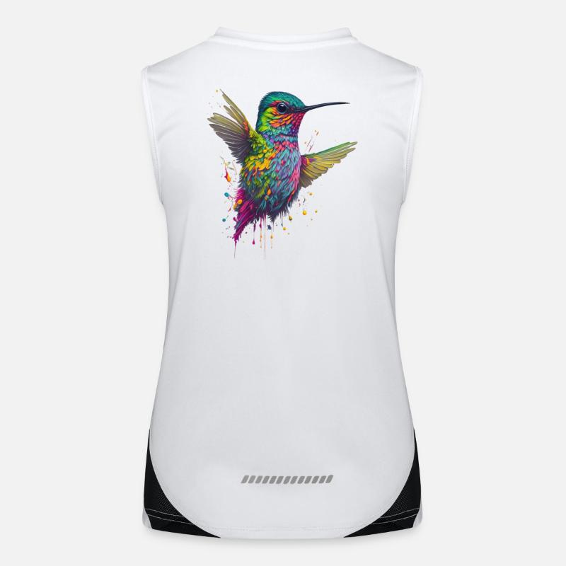 Explosion de couleurs Hummingbird Artwork Débardeur respirant contrasté Femme