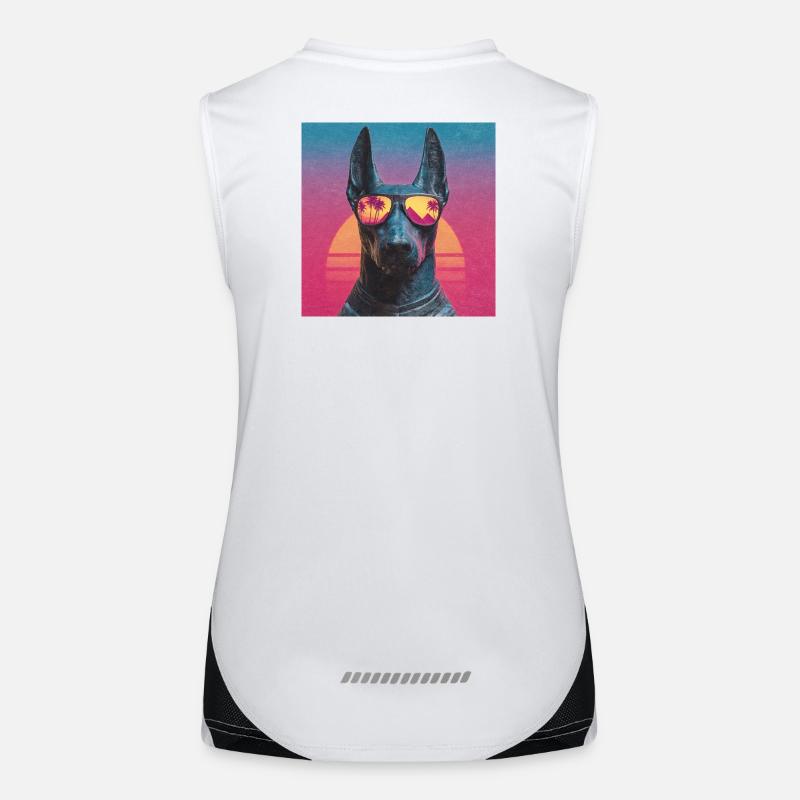 Anubis Synthwave - God on Vacation Women's Functional Contrast Tank Top