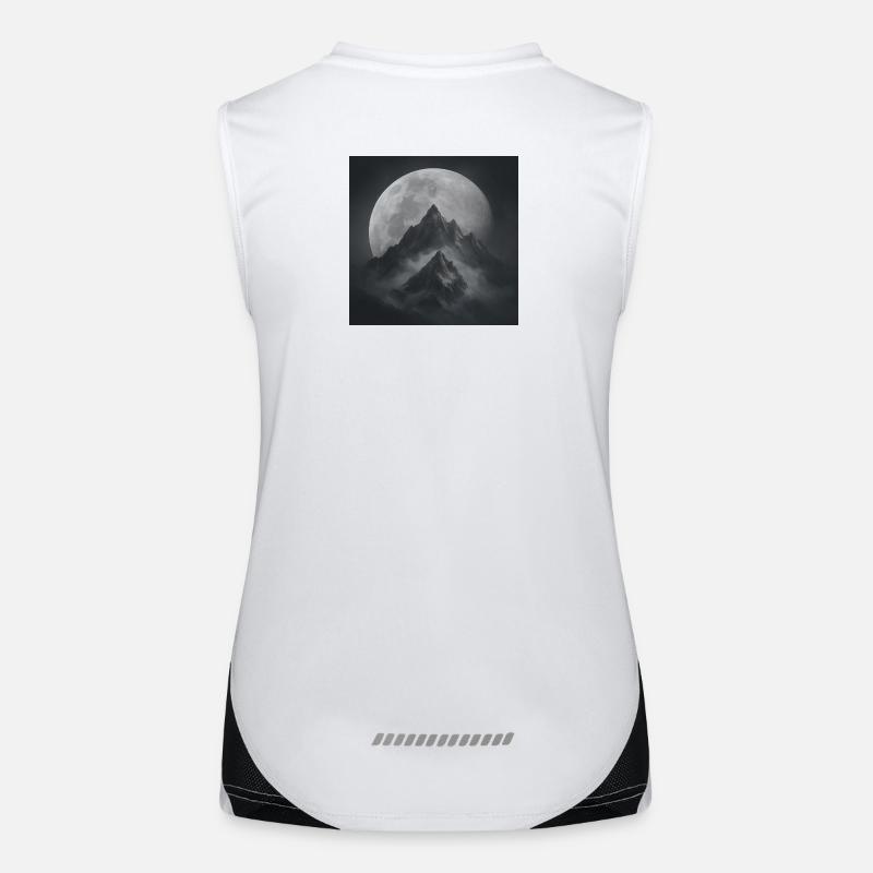 Magical mountains under a full moon Women's Functional Contrast Tank Top