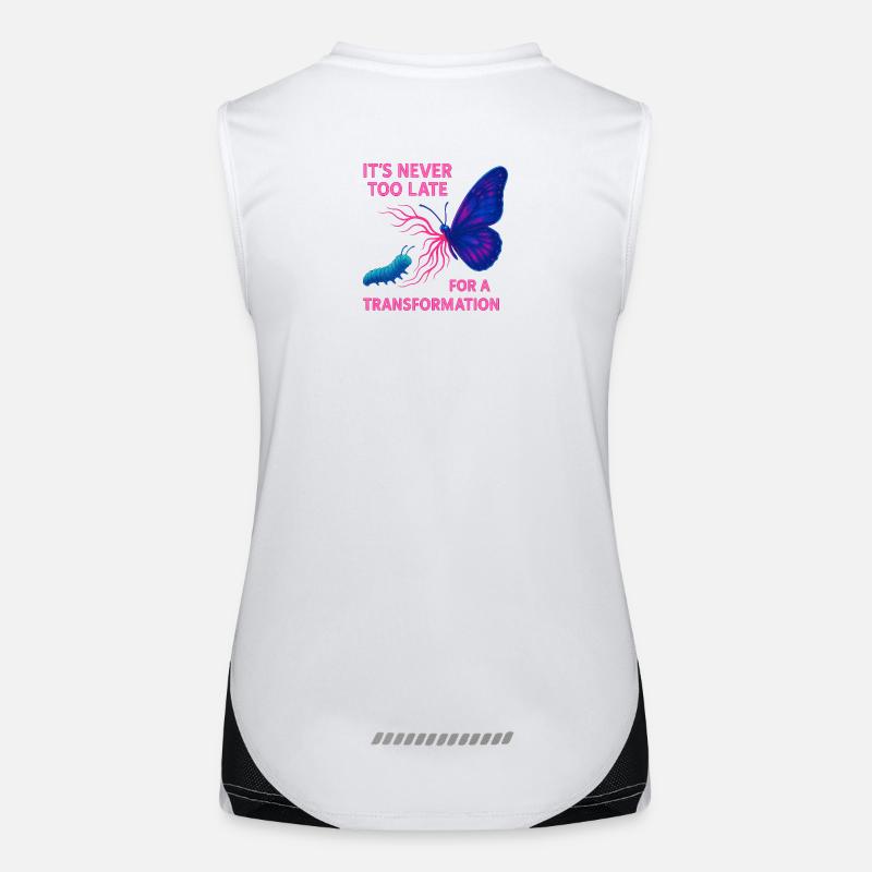 Neon Butterfly – It's Never Too Late Women's Functional Contrast Tank Top