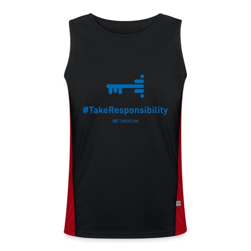 TakeResponsibility blue - Funkcjonalna męska koszulka bez rękawów z kontrastowymi wstawkami 