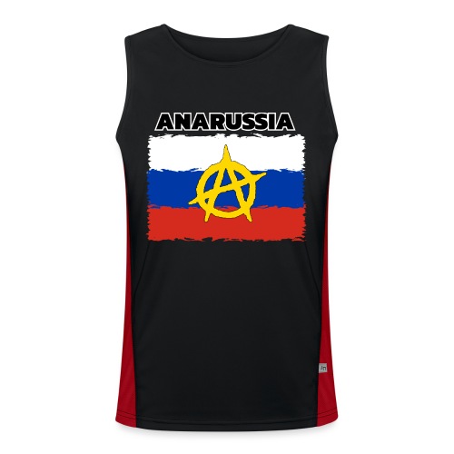 Anarussia Russia Flag Anarchy - Funktionelles Kontrast-Tank Top für Männer 