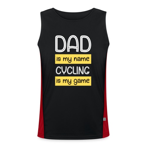 dad is my name cycling is my game - Funksjonell kontrast-singlet for menn 