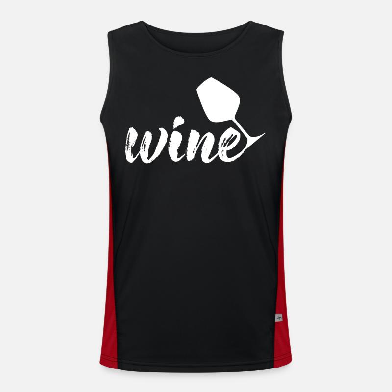 Vin, vin, #wein, vin blanc Débardeur respirant contrasté Homme 