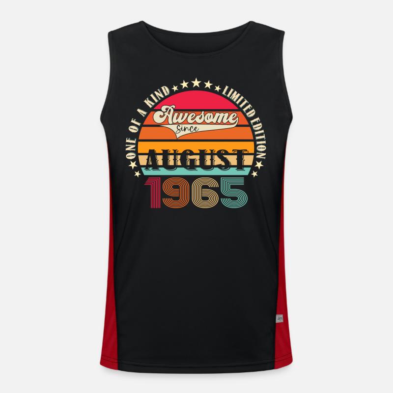 Awesome since August 1965 57. Geburtstag Geschenk Funktionelles Kontrast-Tank Top für Männer 