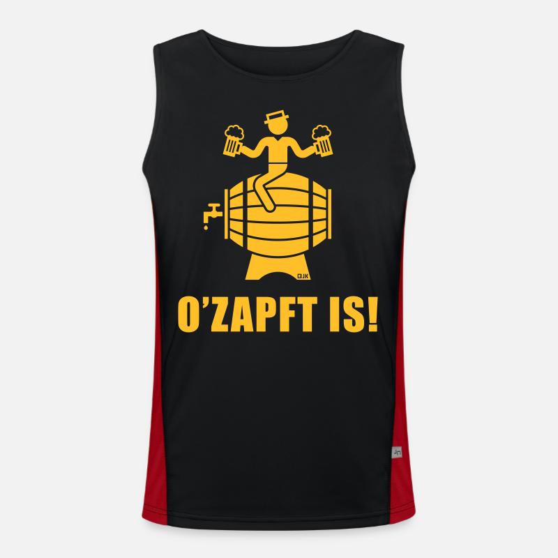 O’Zapft Is! (Bier / Biertrinker Auf Bierfass) Funktionelles Kontrast-Tank Top für Männer 