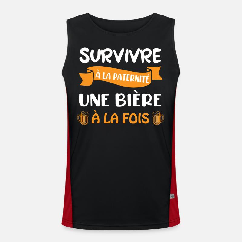 Survivre à la paternité une bière à la fois tshirt Débardeur respirant contrasté Homme 
