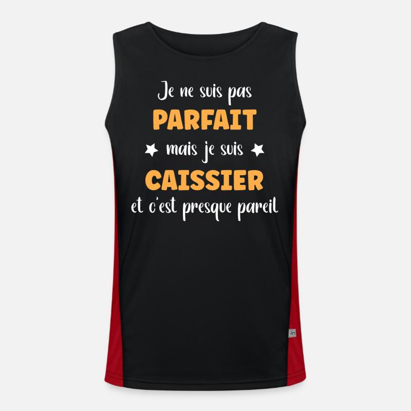Je suis pas parfait mais caissier Débardeur respirant contrasté Homme 