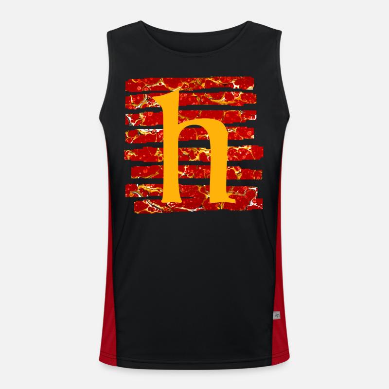 Stripes E 232 h - Men's Functional Contrast Tank Top  - black/red