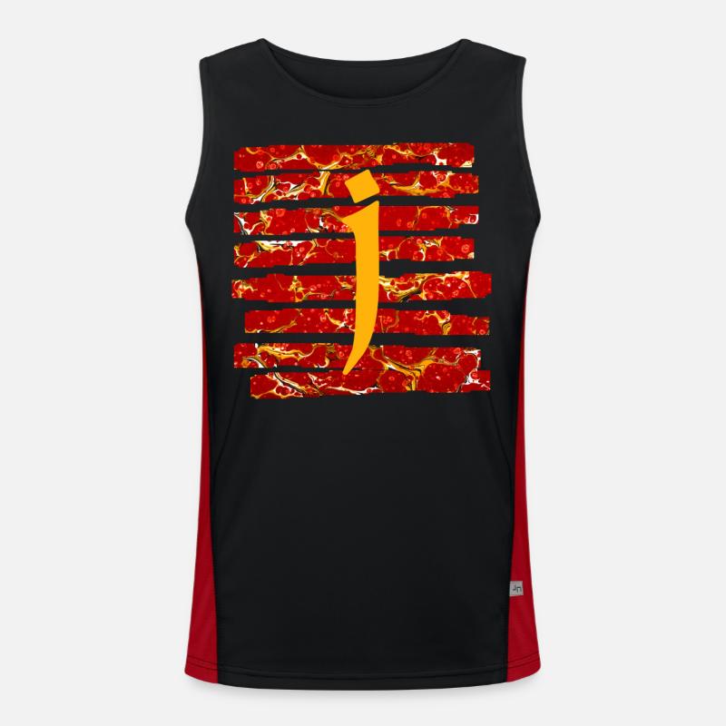 Stripes E 232 J - Men's Functional Contrast Tank Top  - black/red