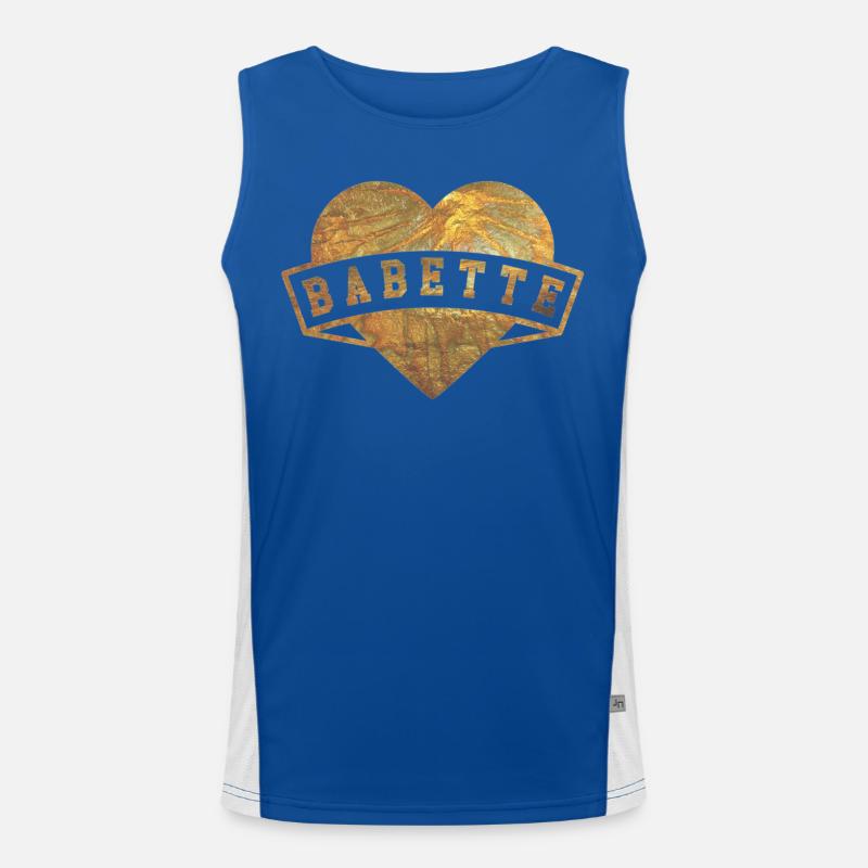 Babette Herzen Gold Funktionelles Kontrast-Tank Top für Männer 