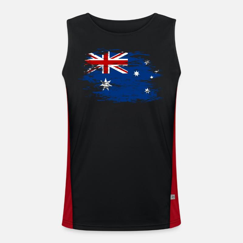 Drapeau de l’Australie utilisé Débardeur respirant contrasté Homme 