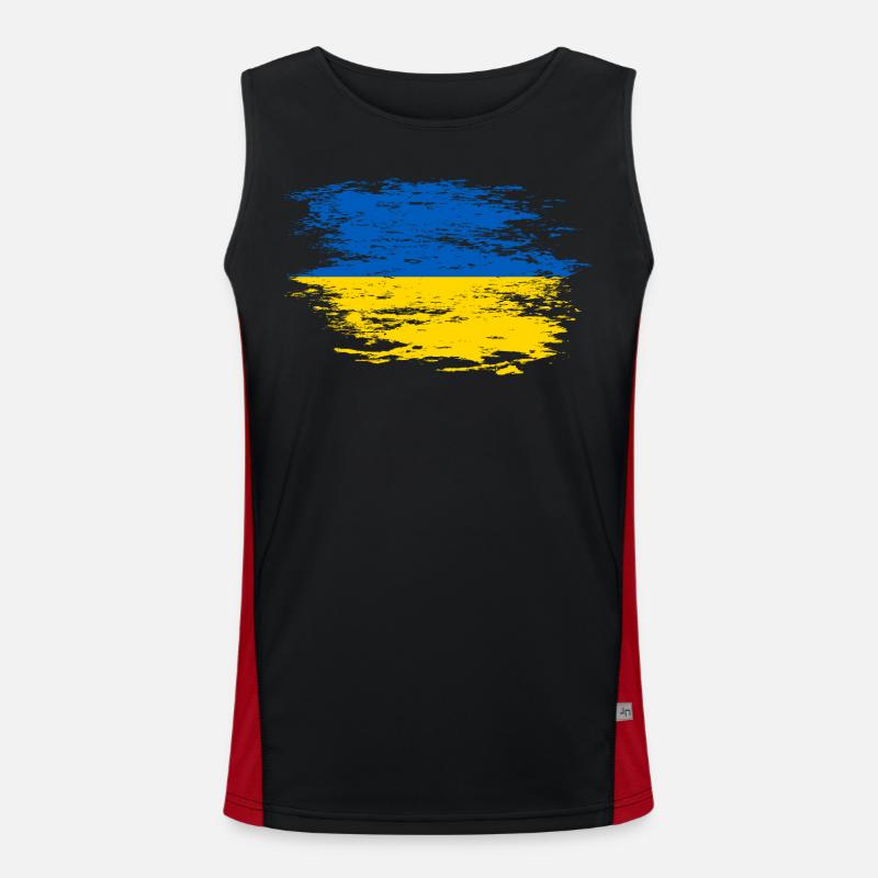Drapeau ukrainien utilisé Débardeur respirant contrasté Homme 