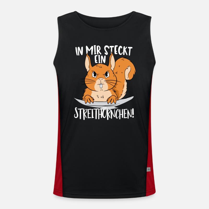 In mir steckt ein Streithörnchen - Eichhörnchen Funktionelles Kontrast-Tank Top für Männer 