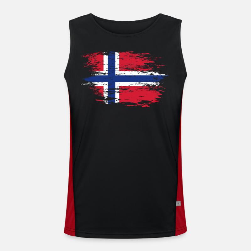 Drapeau de la Norvège utilisé Débardeur respirant contrasté Homme 