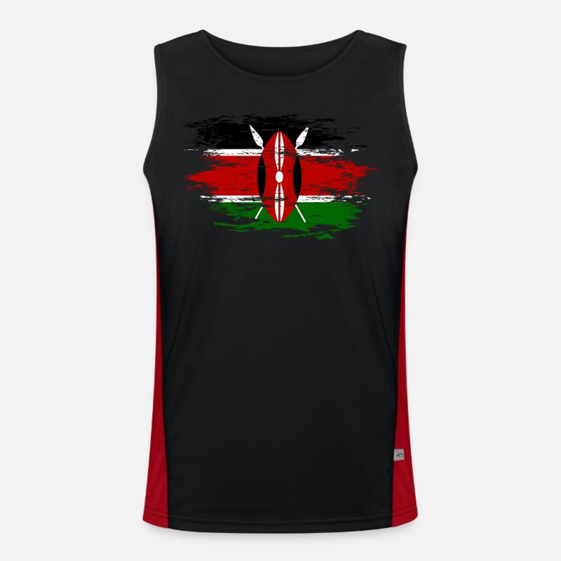 Drapeau du Kenya utilisé Débardeur respirant contrasté Homme 