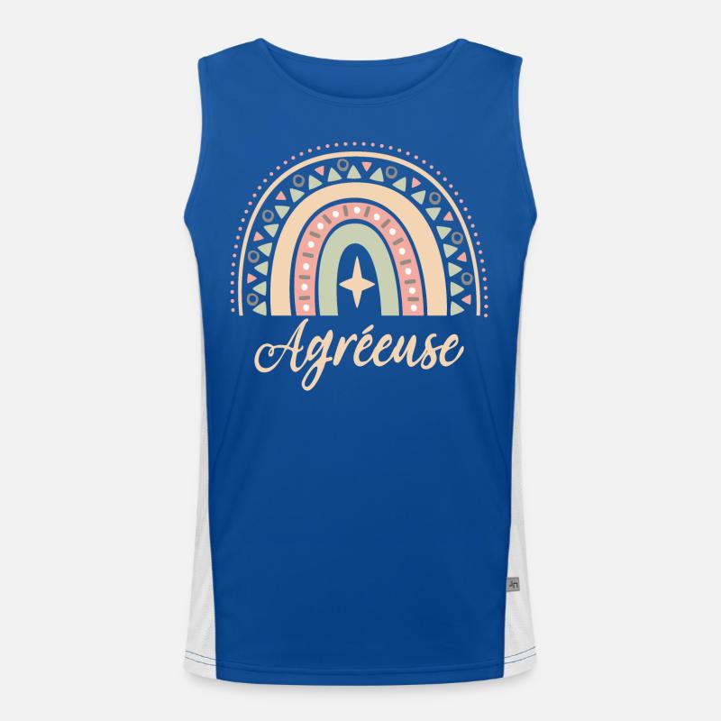 Cadeau Agréeuse. Boho Rainbow agréeuse. Débardeur respirant contrasté Homme 