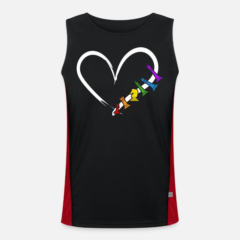 Chess Checkmate Chess player - Men's Functional Contrast Tank Top  - black/red