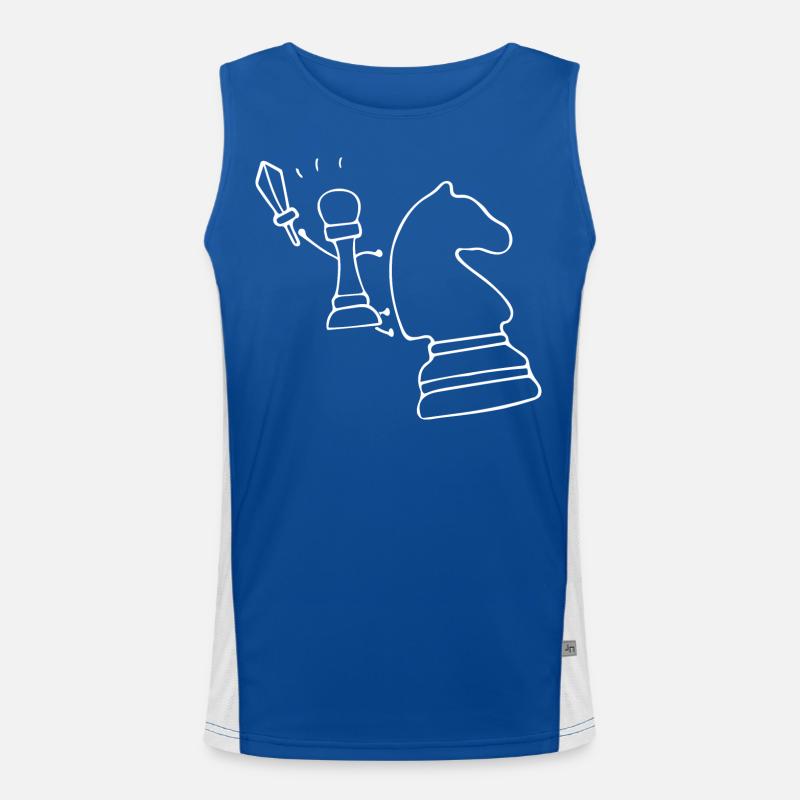 Schach Bauer Ritter Funktionelles Kontrast-Tank Top für Männer 