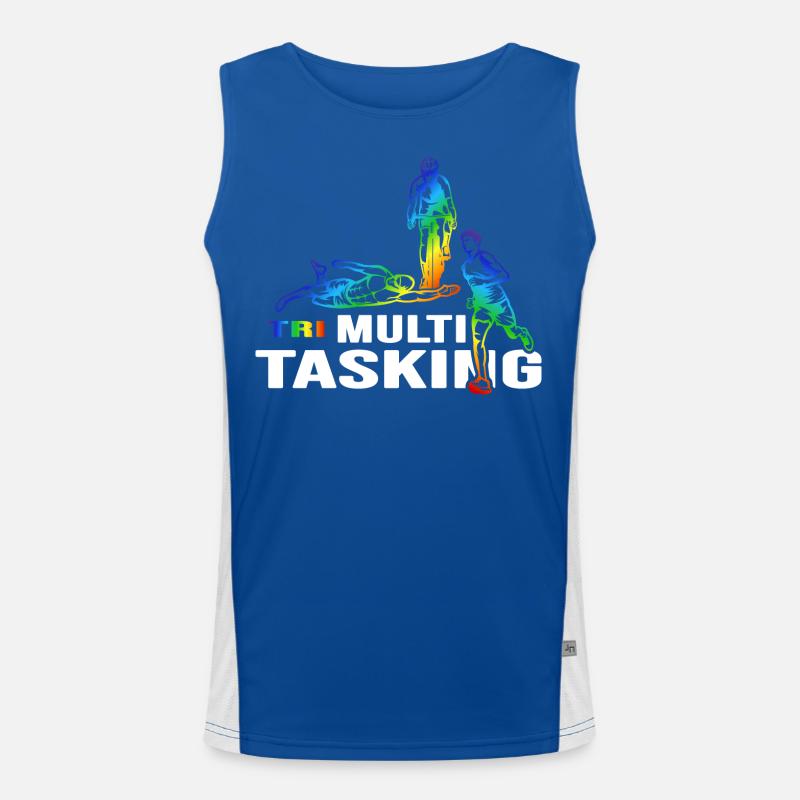 Triathlon multitasking Triathlet "swim-bike-run" Funktionelles Kontrast-Tank Top für Männer 